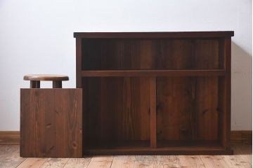 レトロ家具　和製アンティーク　レトロなガラス入り収納棚(戸棚、食器棚、本箱)