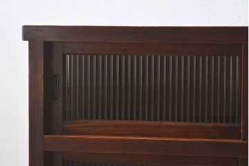 レトロ家具　和製アンティーク　レトロなガラス入り収納棚(戸棚、食器棚、本箱)