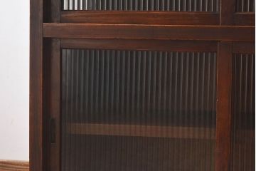 レトロ家具　和製アンティーク　レトロなガラス入り収納棚(戸棚、食器棚、本箱)