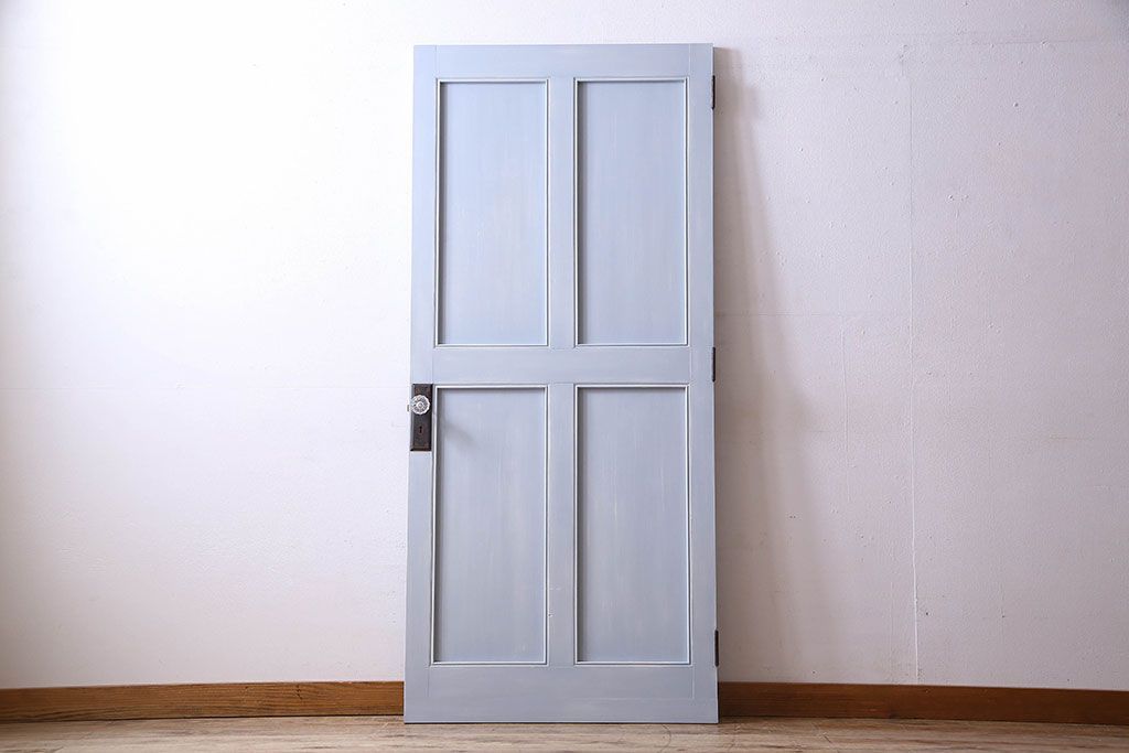 ペイント建具　ガラス取っ手がお洒落なアンティークドア(扉)