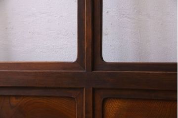 和製アンティーク　凝った格子のデザインが素敵なガラス戸(格子戸、引き戸、建具)2枚セット