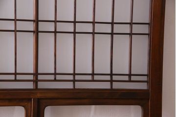 和製アンティーク　凝った格子のデザインが素敵なガラス戸(格子戸、引き戸、建具)2枚セット