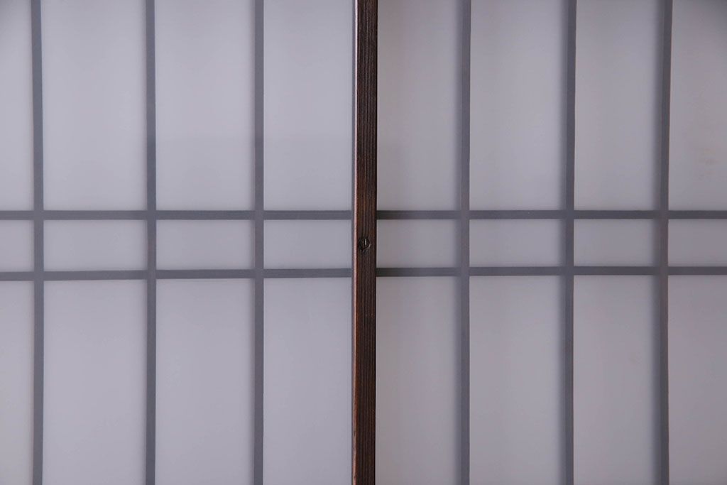 和製アンティーク　凝った格子のデザインが素敵なガラス戸(格子戸、引き戸、建具)2枚セット