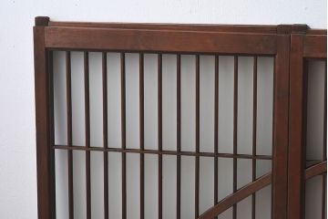 和製アンティーク　美しい扇のデザインが目を惹くガラス戸(引き戸、格子戸)