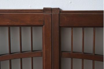 和製アンティーク　美しい扇のデザインが目を惹くガラス戸(引き戸、格子戸)