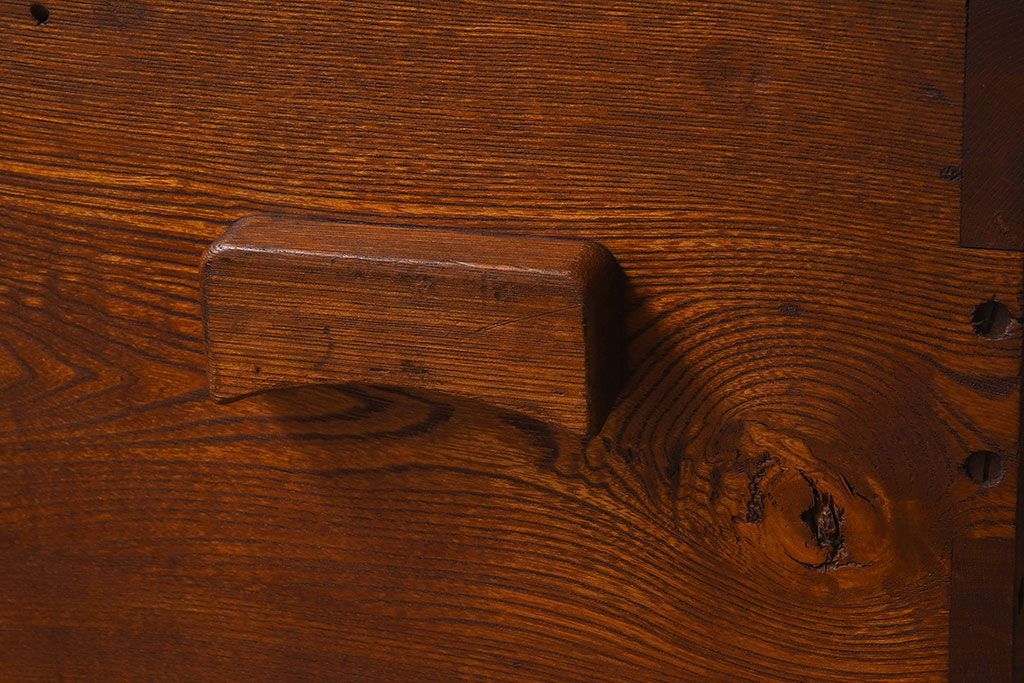 アンティーク雑貨　昭和レトロ　古いタモ材製木箱(ゴミ箱、収納箱)