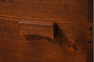 アンティーク雑貨　昭和レトロ　古いタモ材製木箱(ゴミ箱、収納箱)