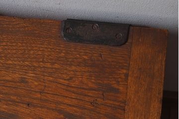 アンティーク雑貨　昭和レトロ　古いタモ材製木箱(ゴミ箱、収納箱)