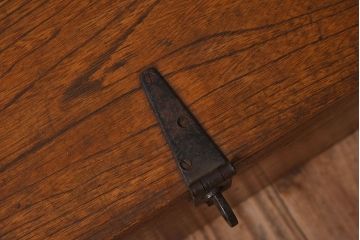 アンティーク雑貨　昭和レトロ　古いタモ材製木箱(ゴミ箱、収納箱)