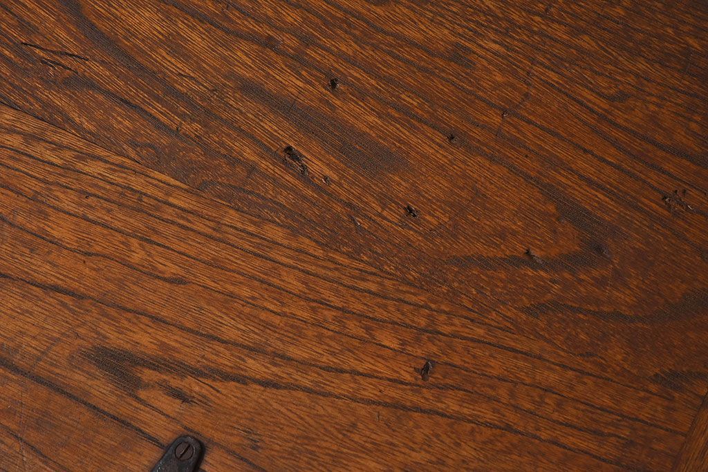 アンティーク雑貨　昭和レトロ　古いタモ材製木箱(ゴミ箱、収納箱)