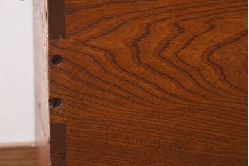 アンティーク雑貨　昭和レトロ　古いタモ材製木箱(ゴミ箱、収納箱)