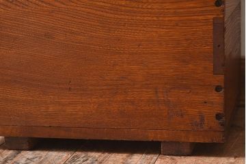 アンティーク雑貨　昭和レトロ　古いタモ材製木箱(ゴミ箱、収納箱)