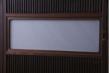 和製アンティーク　古い木のガラス入り格子戸(引き戸、建具)4枚セット