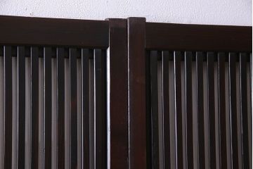 和製アンティーク　古い木のガラス入り格子戸(引き戸、建具)4枚セット