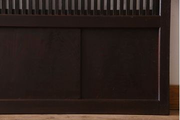 和製アンティーク　古い木のガラス入り格子戸(引き戸、建具)4枚セット