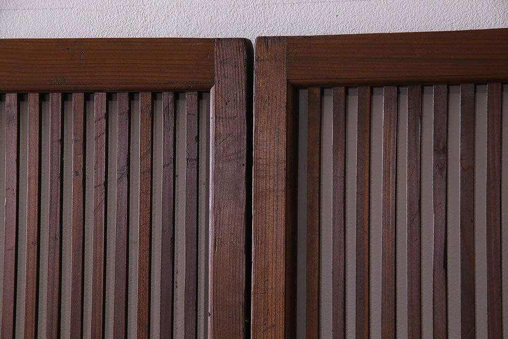 【S様ご成約分】和製アンティーク　和モダンなガラス入り格子戸(引き戸、建具)