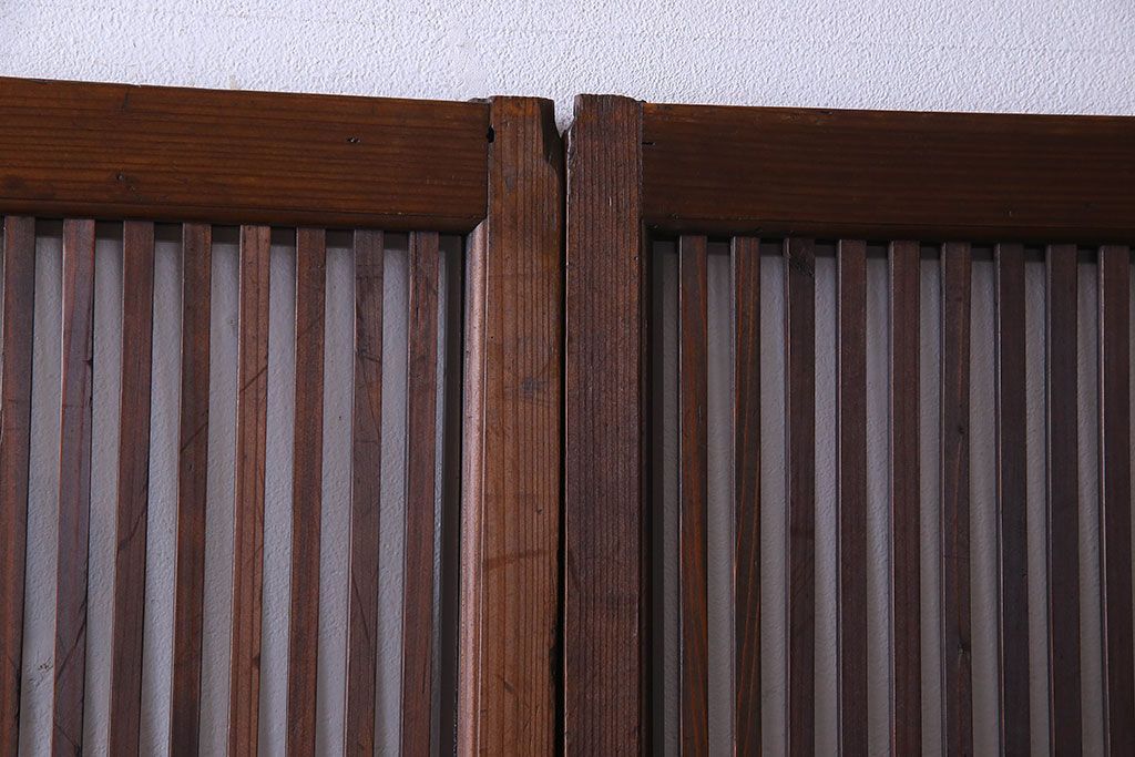 【S様ご成約分】和製アンティーク　和モダンなガラス入り格子戸(引き戸、建具)