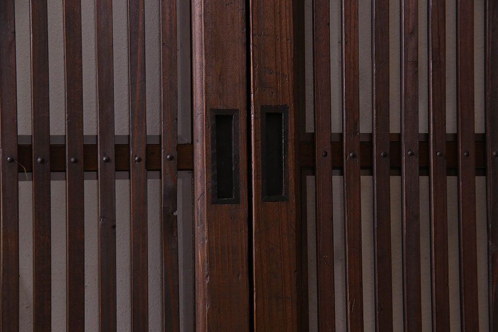 【S様ご成約分】和製アンティーク　和モダンなガラス入り格子戸(引き戸、建具)