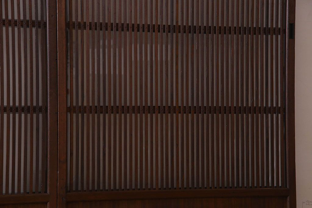 【S様ご成約分】和製アンティーク　和モダンなガラス入り格子戸(引き戸、建具)