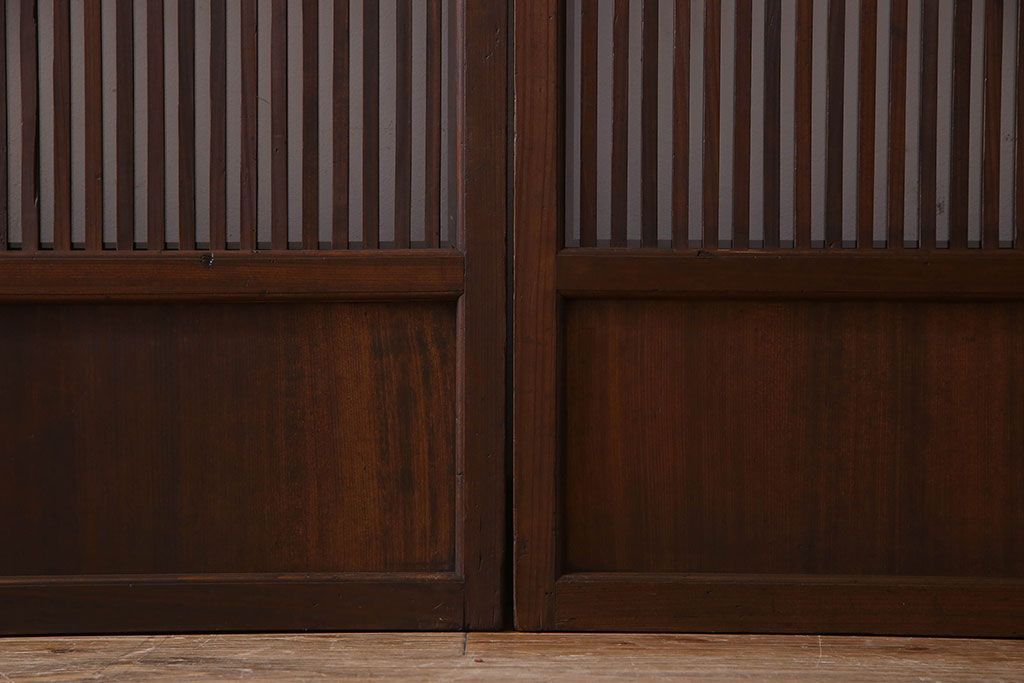 【S様ご成約分】和製アンティーク　和モダンなガラス入り格子戸(引き戸、建具)