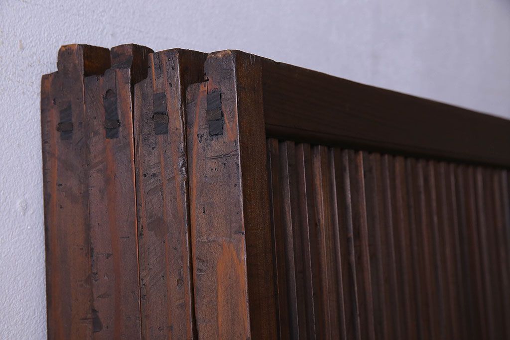 【S様ご成約分】和製アンティーク　和モダンなガラス入り格子戸(引き戸、建具)