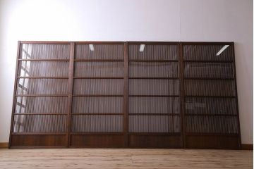 【S様ご成約分】和製アンティーク　和モダンなガラス入り格子戸(引き戸、建具)