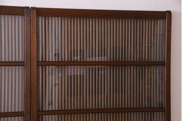 【S様ご成約分】和製アンティーク　和モダンなガラス入り格子戸(引き戸、建具)