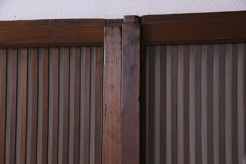 【S様ご成約分】和製アンティーク　和モダンなガラス入り格子戸(引き戸、建具)