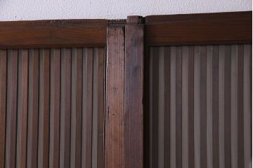 【S様ご成約分】和製アンティーク　和モダンなガラス入り格子戸(引き戸、建具)