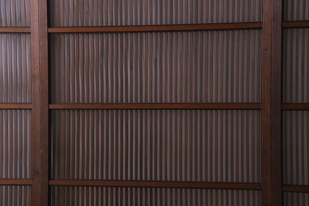 【S様ご成約分】和製アンティーク　和モダンなガラス入り格子戸(引き戸、建具)