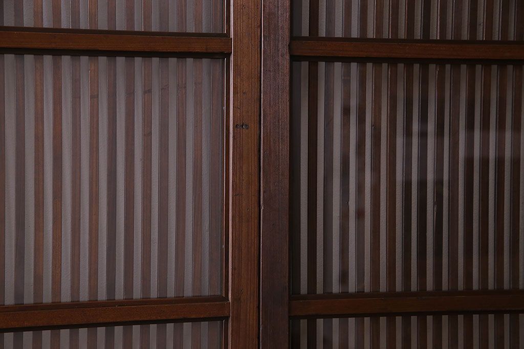 【S様ご成約分】和製アンティーク　和モダンなガラス入り格子戸(引き戸、建具)