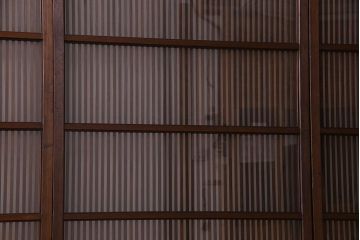 【S様ご成約分】和製アンティーク　和モダンなガラス入り格子戸(引き戸、建具)
