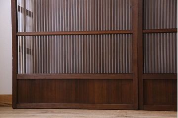 【S様ご成約分】和製アンティーク　和モダンなガラス入り格子戸(引き戸、建具)