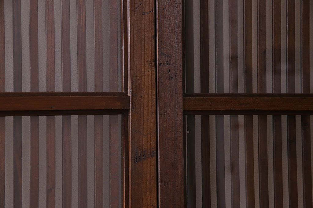 【S様ご成約分】和製アンティーク　和モダンなガラス入り格子戸(引き戸、建具)