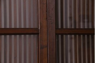 【S様ご成約分】和製アンティーク　和モダンなガラス入り格子戸(引き戸、建具)