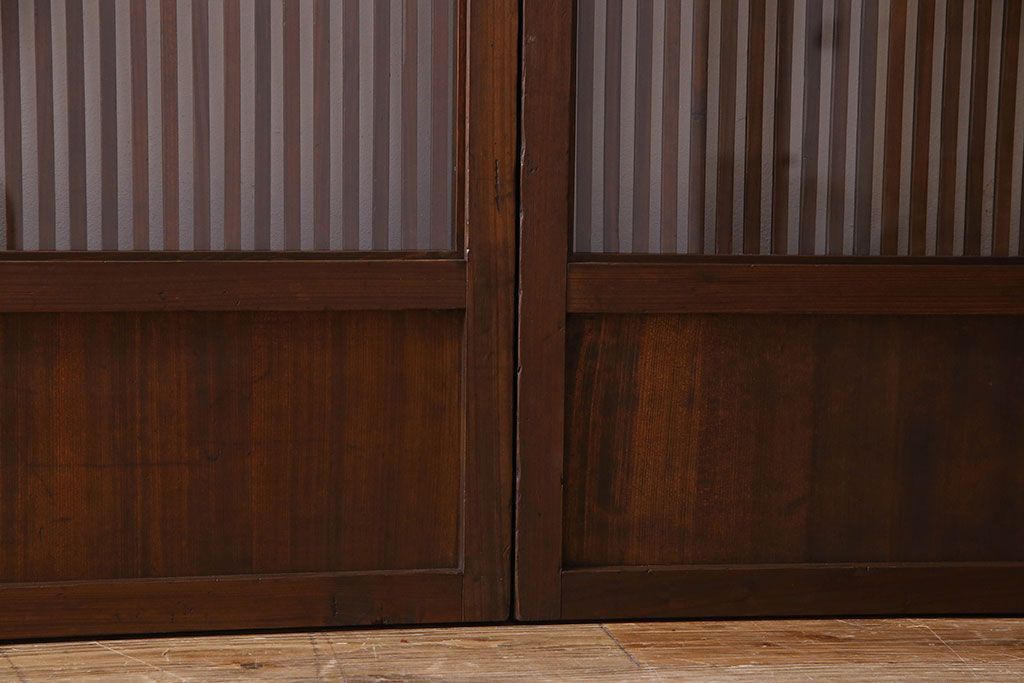 【S様ご成約分】和製アンティーク　和モダンなガラス入り格子戸(引き戸、建具)