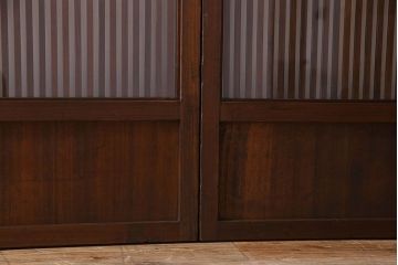 【S様ご成約分】和製アンティーク　和モダンなガラス入り格子戸(引き戸、建具)