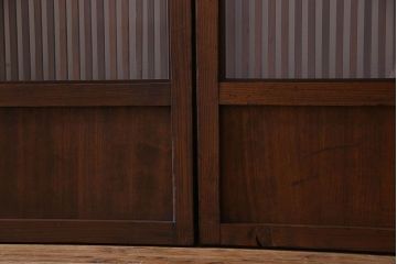 【S様ご成約分】和製アンティーク　和モダンなガラス入り格子戸(引き戸、建具)