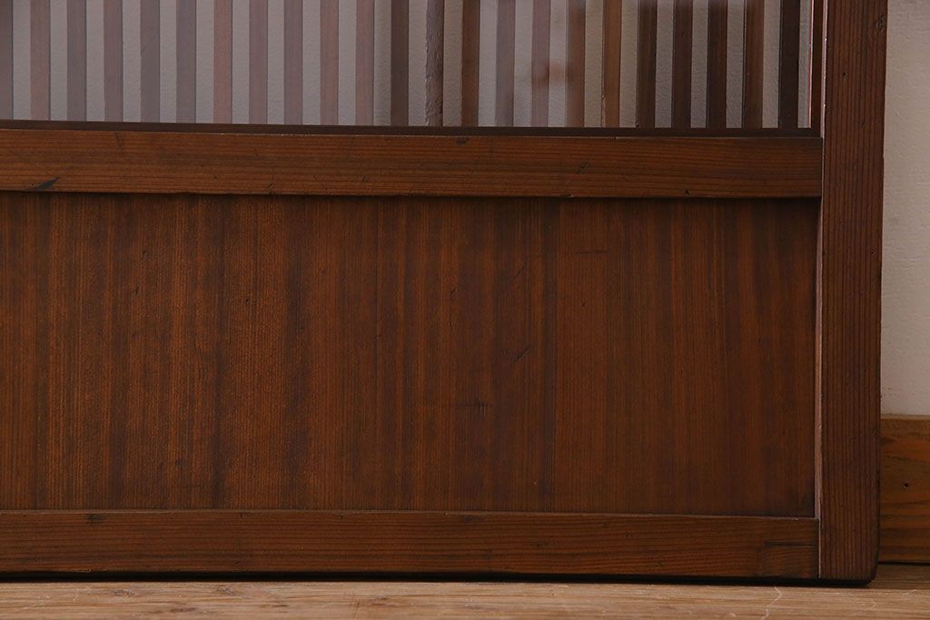 【S様ご成約分】和製アンティーク　和モダンなガラス入り格子戸(引き戸、建具)