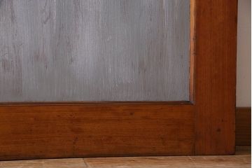 アンティーク雑貨　ラフジュ工房オリジナルステンドグラス　ペイント建具　ステンドグラス入り板戸(引き戸)2枚セット