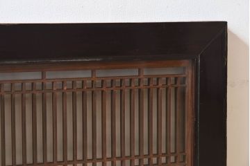 アンティーク雑貨　和製アンティーク　古い木製のガラス書院欄間(明かり取り、明り取り)(2)