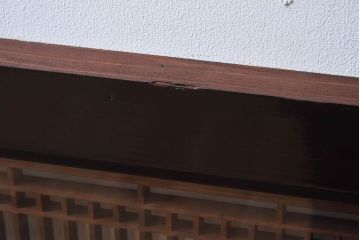 アンティーク雑貨　和製アンティーク　古い木製のガラス書院欄間(明かり取り、明り取り)(2)