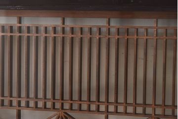 アンティーク雑貨　和製アンティーク　古い木製のガラス書院欄間(明かり取り、明り取り)(2)