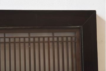 アンティーク雑貨　和製アンティーク　古い木製のガラス書院欄間(明かり取り、明り取り)(2)