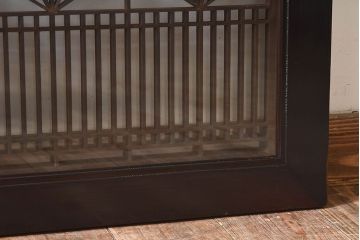 アンティーク雑貨　和製アンティーク　古い木製のガラス書院欄間(明かり取り、明り取り)(2)