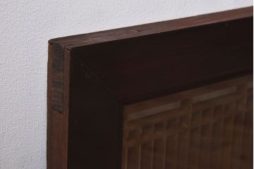 アンティーク雑貨　和製アンティーク　古い木製のガラス書院欄間(明かり取り、明り取り)(2)