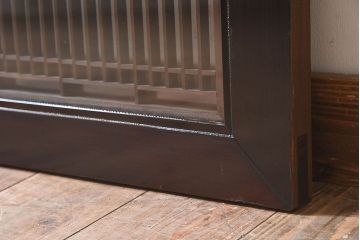 アンティーク雑貨　和製アンティーク　古い木製のガラス書院欄間(明かり取り、明り取り)(2)