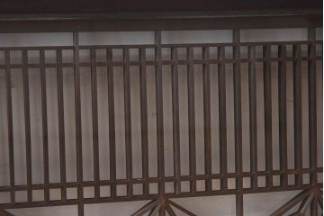 アンティーク雑貨　和製アンティーク　古い木製のガラス書院欄間(明かり取り、明り取り)(1)