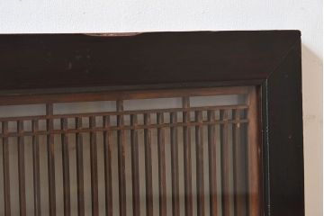 アンティーク雑貨　和製アンティーク　古い木製のガラス書院欄間(明かり取り、明り取り)(1)