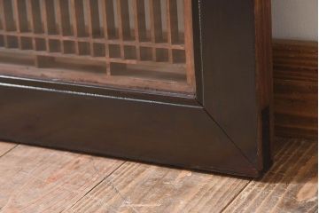 アンティーク雑貨　和製アンティーク　古い木製のガラス書院欄間(明かり取り、明り取り)(1)